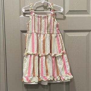 Wonder Nation Pink and Brown Striped Kids Dress